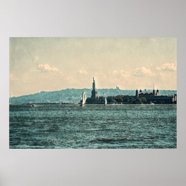 AFFICHE NAVIRES SUR L'AFFICHE DE NEW YORK BAY (Devant)
