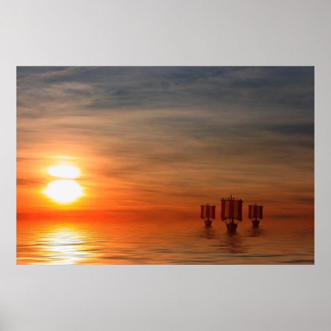 Affiche Navires viking (Devant)