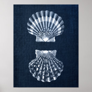 Affiche Navy Blue Seashell Imprimer no 9 Beach Wall Decor