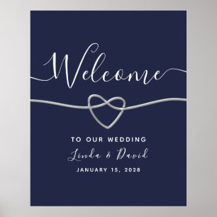 Affiche Navy Blue Wedding Welcome