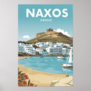 Affiche Naxos Grèce Beach Travel