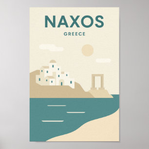 Affiche Naxos Grèce minimaliste