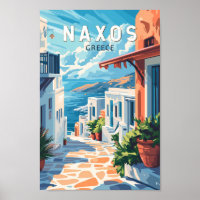 Naxos Grèce Travel Art Vintage