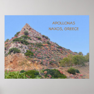 Affiche Naxos, Grèce/ Végétation Colorée Au Bord De La Mon