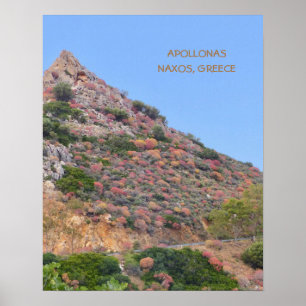 Affiche Naxos, Grèce/ Végétation Colorée sur un Versant