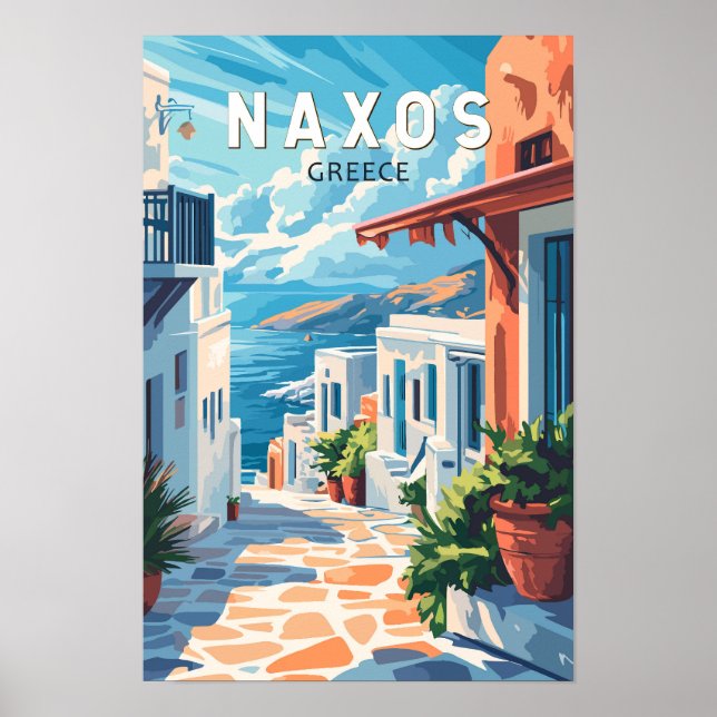 Affiche Naxos Grèce Voyage Art Vintage (Devant)