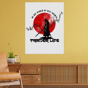 Affiche N'ayez pas peur Motivation de Trader Samouraï