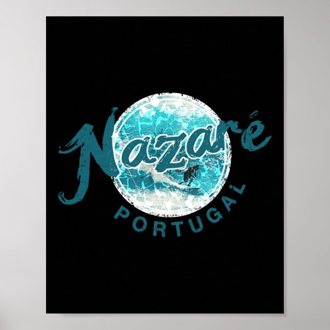 Affiche Nazare Portugal Vintage Surfing _3  (Devant)