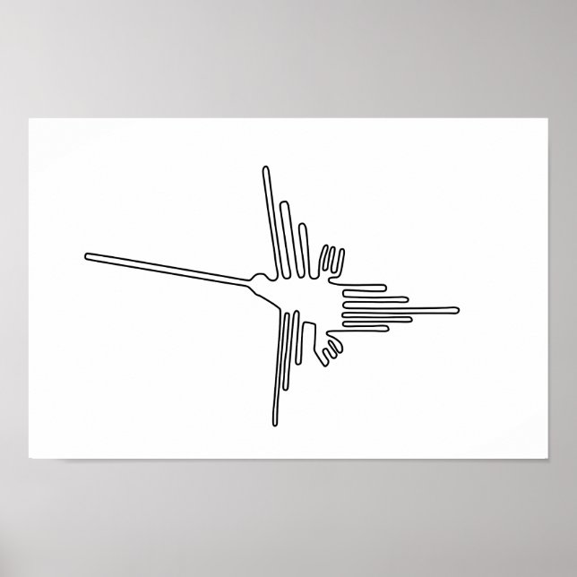 Affiche Nazca Pérou oiseau ancien géoglyphe symbole mystèr (Devant)
