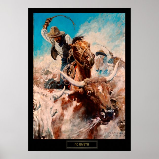 Affiche NC Wyeth Peinture historique "Découpe" (Devant)