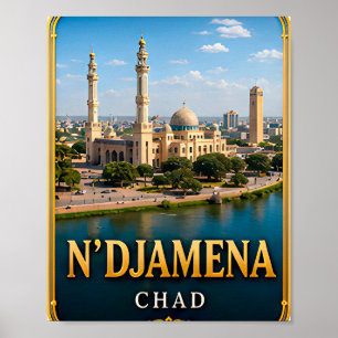 Affiche N'Djamena Chari River et Horizons du désert