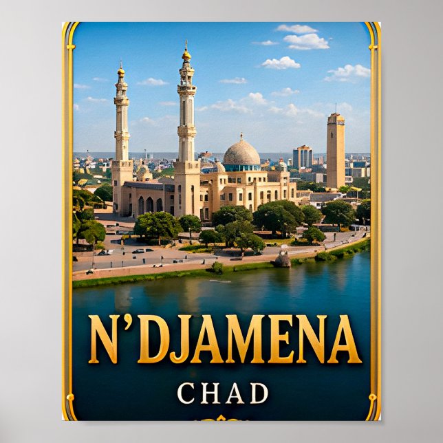 Affiche N'Djamena Chari River et Horizons du désert (Devant)