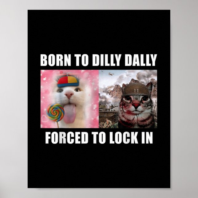 Affiche Né À Dilly Dally Obligé De Verrouiller Dans Le Mèm (Devant)