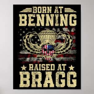 Affiche Né À Ft Benning Levé Fort Bragg Airborne Vete