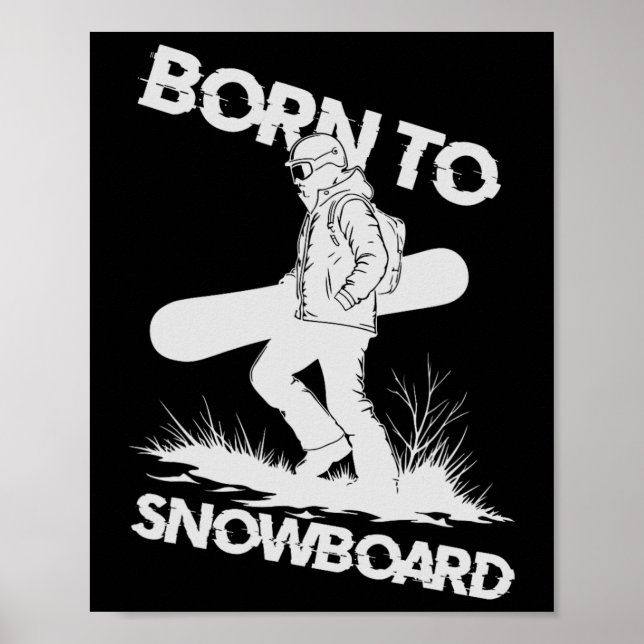 Affiche Né À Snowboard (Devant)