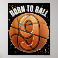 Né Au Basket 9e Anniversaire Neuf Filles Garçon En