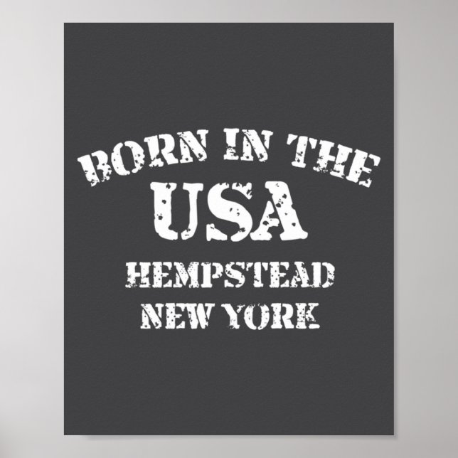 Affiche Né aux États-Unis Hempstead New York Aspect Distre (Devant)