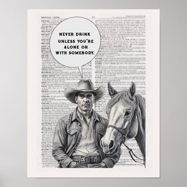 Affiche Ne buvez que si vous êtes seul ou avec quelqu’un. (Devant)