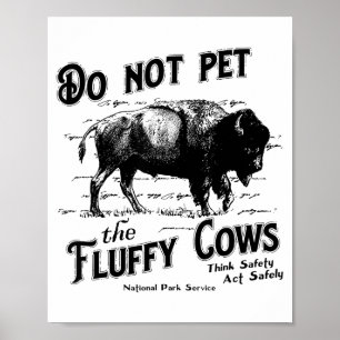 Affiche Ne Caressez Pas Les Vaches Douces Bison Américain