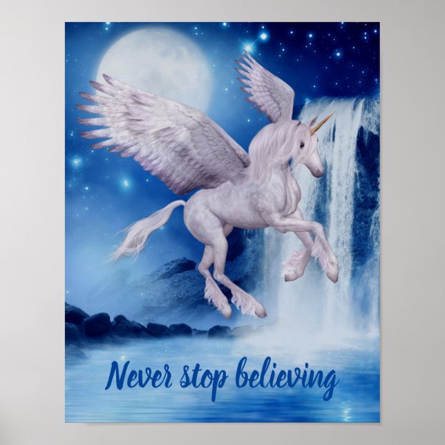 Affiche Ne Cessez Jamais De Croire En Flying Unicorn Water (Devant)