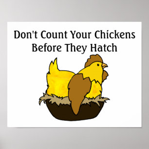 Affiche Ne comptez pas vos poulets avant qu'ils n'attrapen