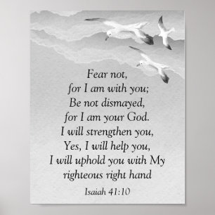 Affiche Ne crains pas, Écriture Ésaïe Je suis avec toi Ésa