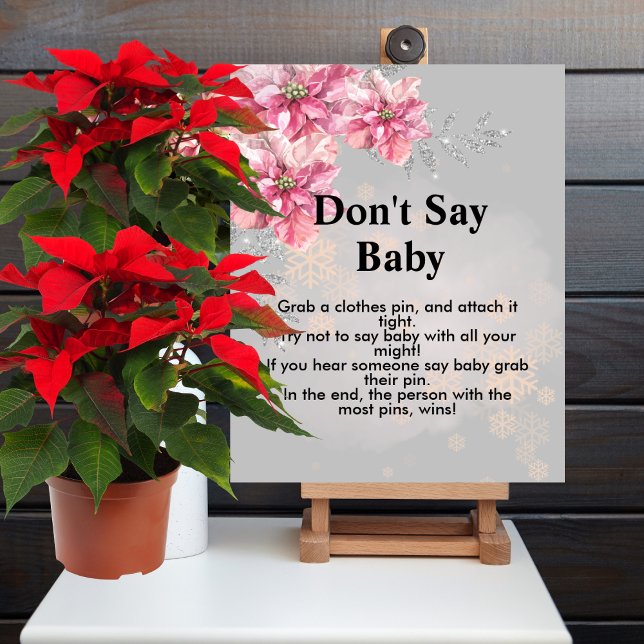 Affiche Ne dis pas bébé Un petit poinsettia rose flocon (Créateur téléchargé)