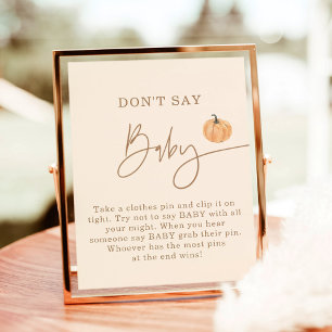 Affiche Ne dites pas Baby Game, Citrouille d'automne Baby