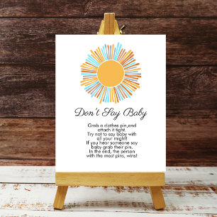 Affiche Ne dites pas bébé Boho Sun Retro Voici Le Soleil