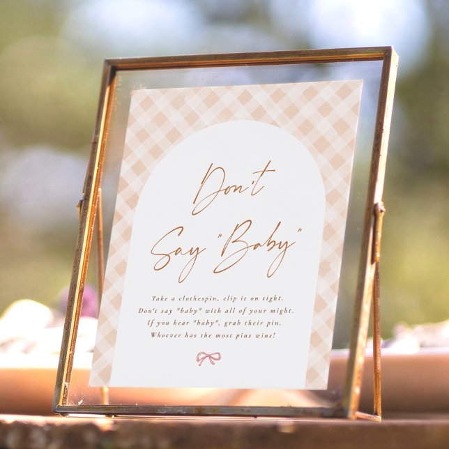 Affiche Ne dites pas bébé Gingham Cutie Pie Panneau de Bab (Créateur téléchargé)
