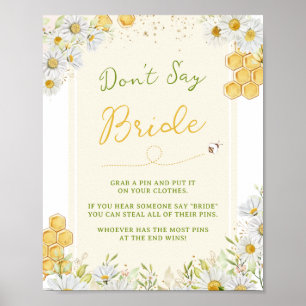 Affiche Ne dites pas jeu de mariage abeille abeille mariée