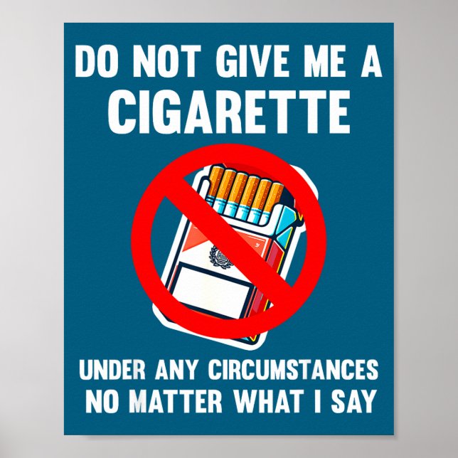 Affiche Ne Donnez Pas De Cigarette Arrêtez De Fumer (Devant)
