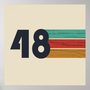 Affiche Né en 1948 millésime anniversaire