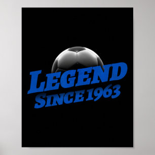 Affiche Né en 1963 Fan de foot Anniversaire Légendaire Lég