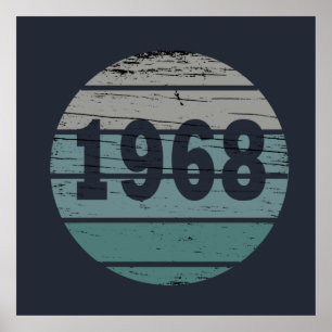 Affiche né en 1968 coucher de soleil classique