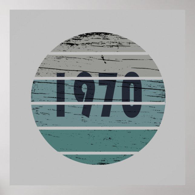 Affiche né en 1970 anniversaire vintage (Devant)