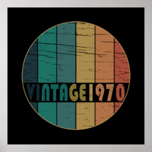Affiche Né en 1970 anniversaire vintage