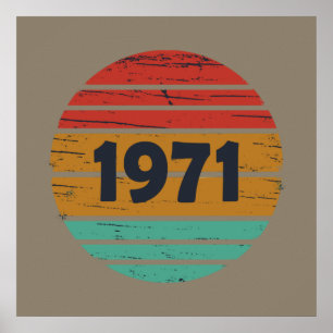 Affiche Né en 1971 millésime anniversaire
