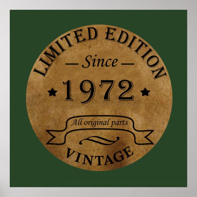 Affiche né en 1972 anniversaire vintage (Devant)