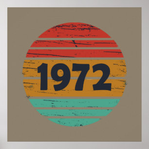 Affiche né en 1972 millésime anniversaire