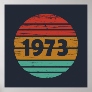 Affiche né en 1973 vintage 50e anniversaire