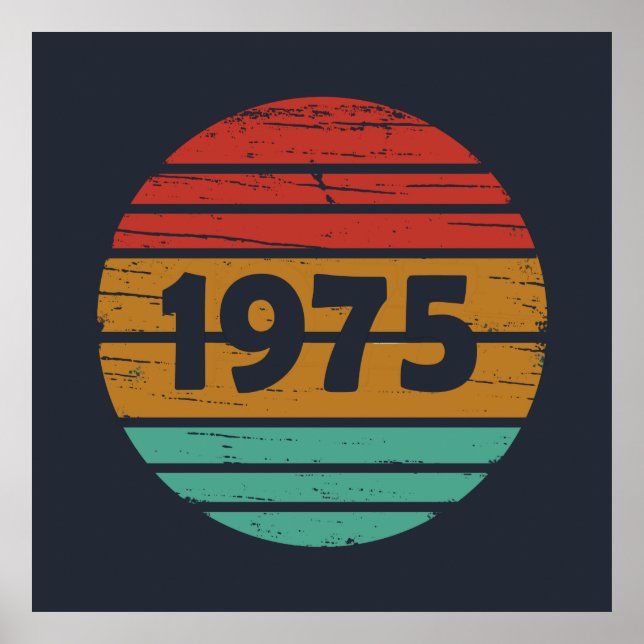 Affiche Né en 1975 anniversaire vintage (Devant)