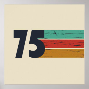 Affiche Né en 1975 cadeau vintage 50e anniversaire