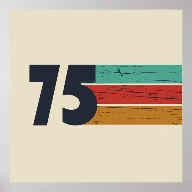 Affiche Né en 1975 cadeau vintage 50e anniversaire (Devant)