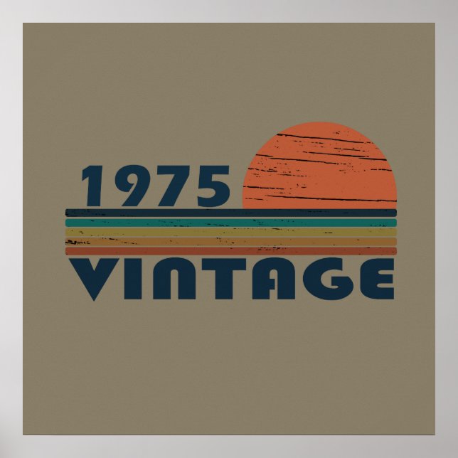Affiche Né en 1975 millésime anniversaire (Devant)