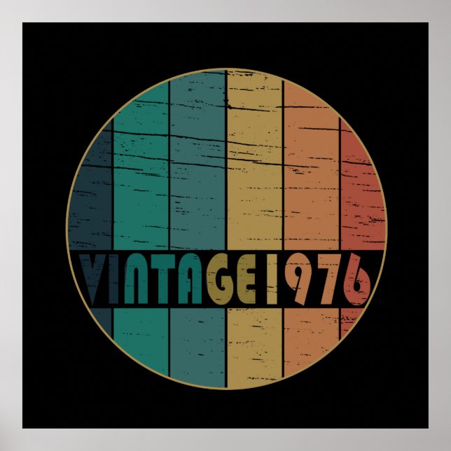 Affiche Né en 1976 anniversaire vintage (Devant)