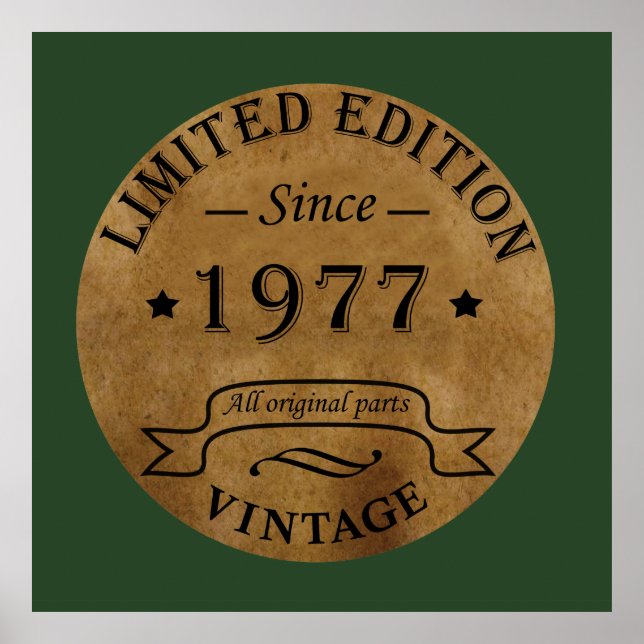 Affiche Né en 1977 anniversaire vintage (Devant)