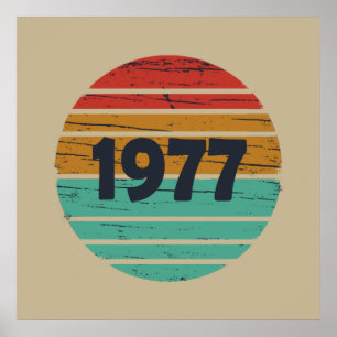 Affiche né en 1977 anniversaire vintage