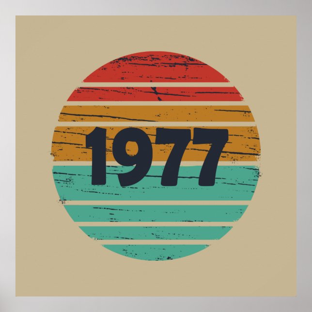 Affiche né en 1977 anniversaire vintage (Devant)