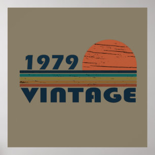 Affiche Né en 1979 cadeau d'anniversaire vintage